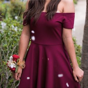 Burgundy High Low Dress